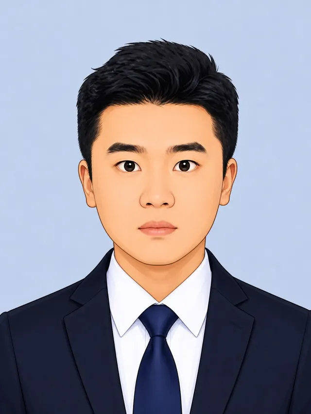 Illustrated portrait of Biao Wang